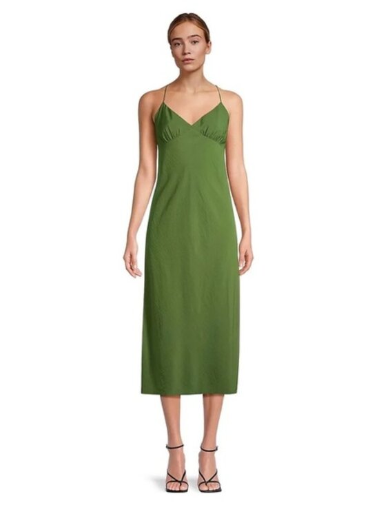 Madewell Dresses & Skirts - Madewell Crisscross Midi Slip Dress Olive Green 0